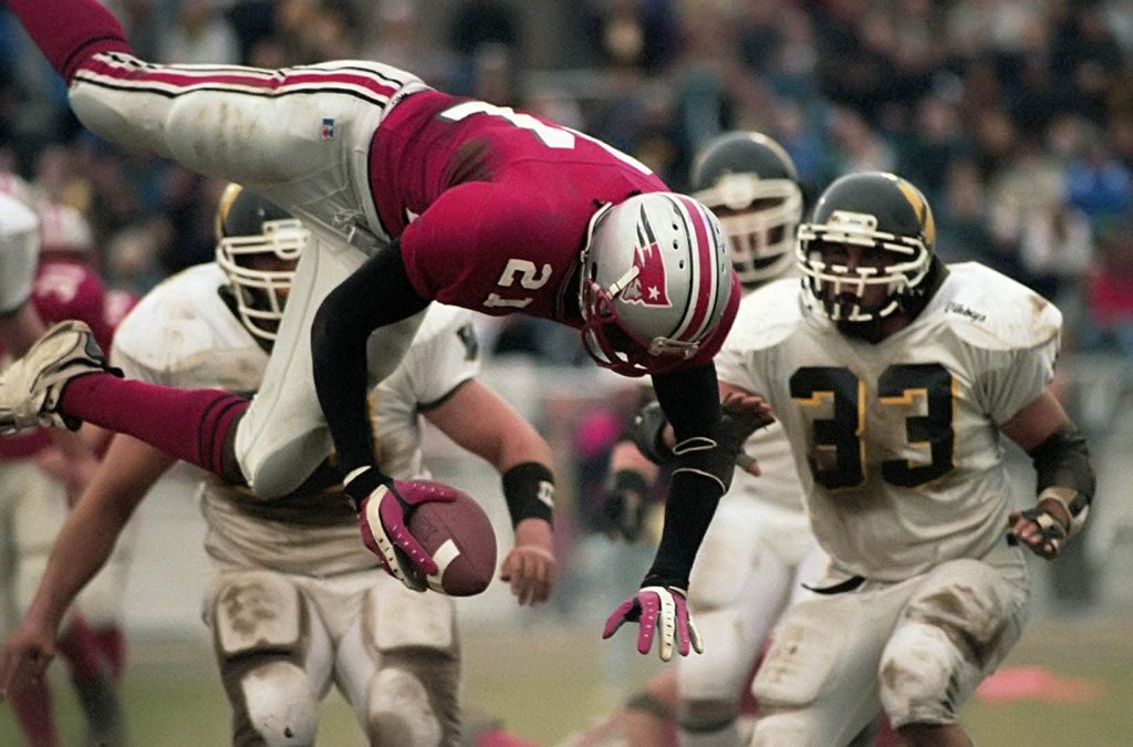 Sports Photography, NFL Football player, Maurice Stovall playing during high school years at Archbishop Carroll, Radnor, Pennsylvania
