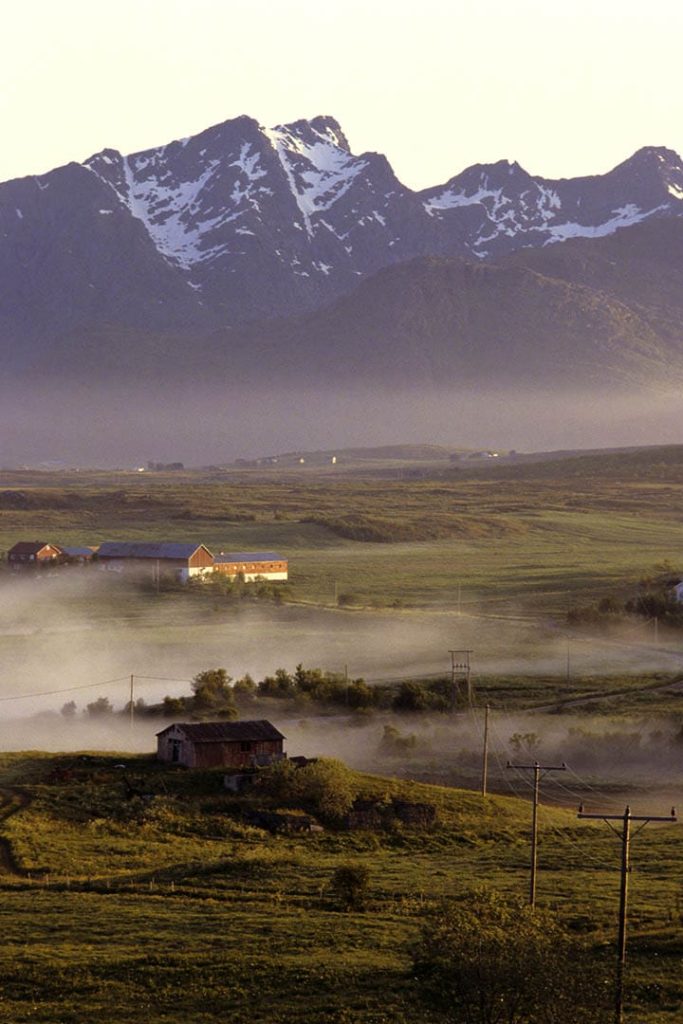 Travel Photography, Near Leknes on the Lofoten Islands, Norway, at midsummer