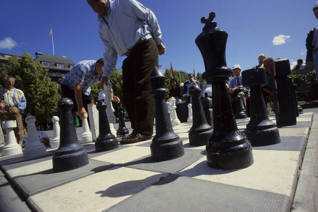 Travel Photography, Playing chess in Stockholm Center, Sweden