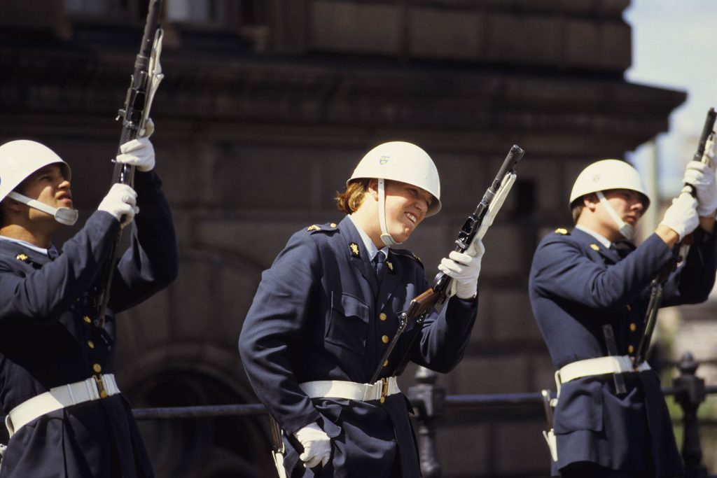 Travel Photography, Royal guard miscue during weapons drills in Stockholm, Sweden